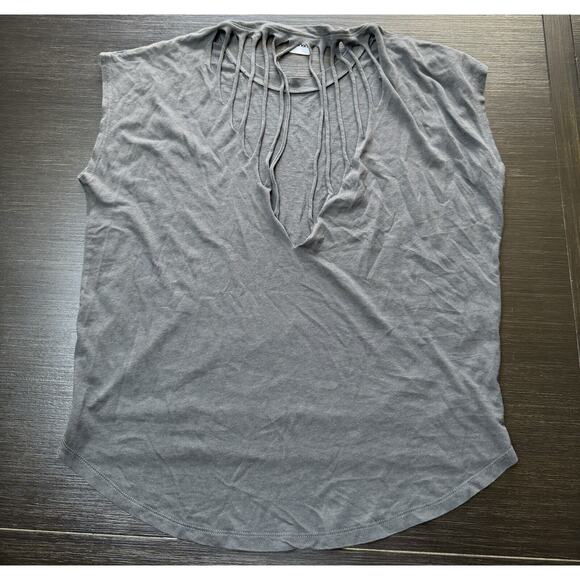 Mono B Open Back Sleeveless Shirt Size S Gray - Picture 2 of 6